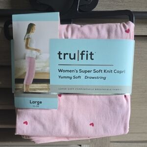 Trukfit Women's Pink Super Soft Knit Capri Pajamas